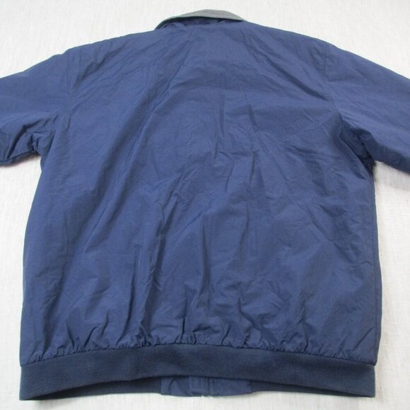 L.L. Bean Bomber Jacket Mens XLT Navy Fleece Lined Ribbed Hem & Cuff Full Zipper - Picture 2 of 12